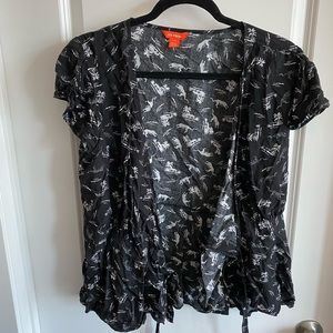 Joe Fresh black wrap top - Size Large